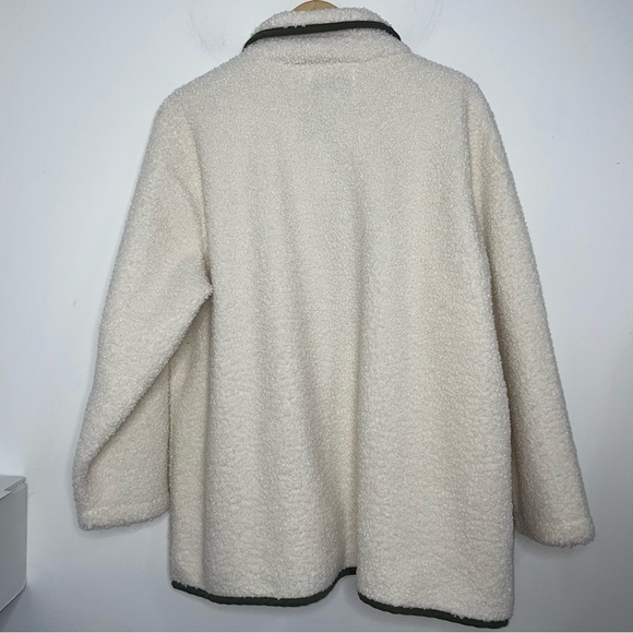 LUCKY BRAND Sherpa Faux Shearling Teddy Fleece Coat Jacket Size L Oatmeal $169 - Picture 3 of 10